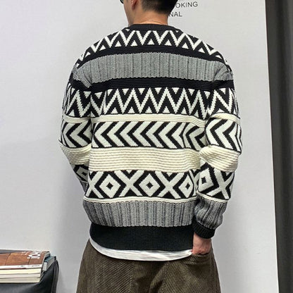 ジオメトリックパターン ニット　M10526