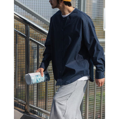 ラウンドネック ノーカラーシャツ　M10369