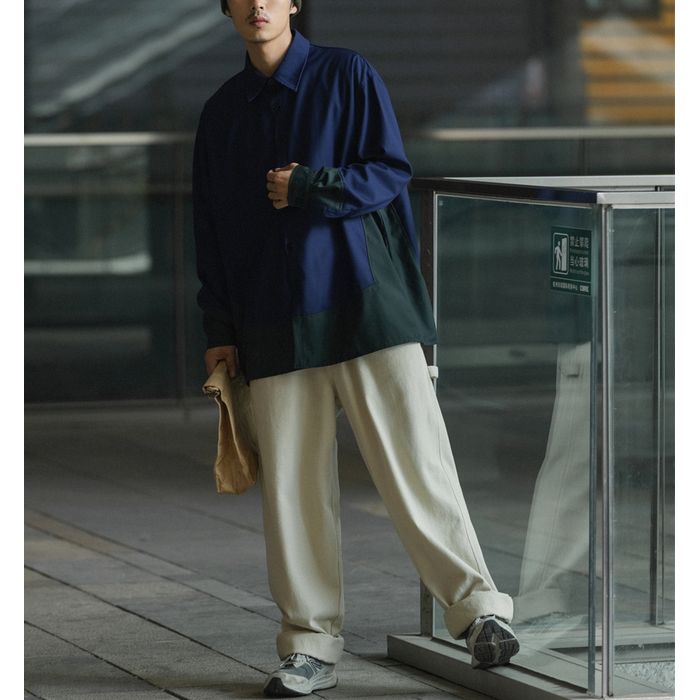 切り替えデザイン 長袖シャツ　M10380