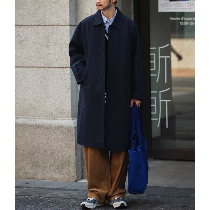 ロング丈ステンカラーコート　M10365