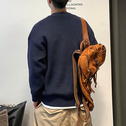 ドロップショルダー クルーネックニット　M10539