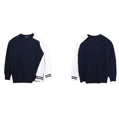 アシンメトリーカラーブロック ニット　M10528