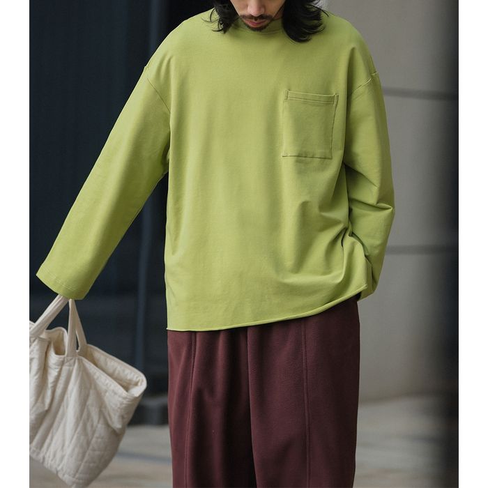 ポケット付 長袖Tシャツ　M10376