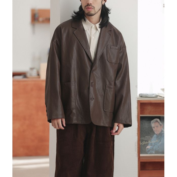 フェイクレザー ジャケット M10385