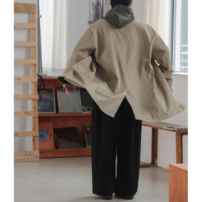 ミディアム丈ステンカラーコート　M10337