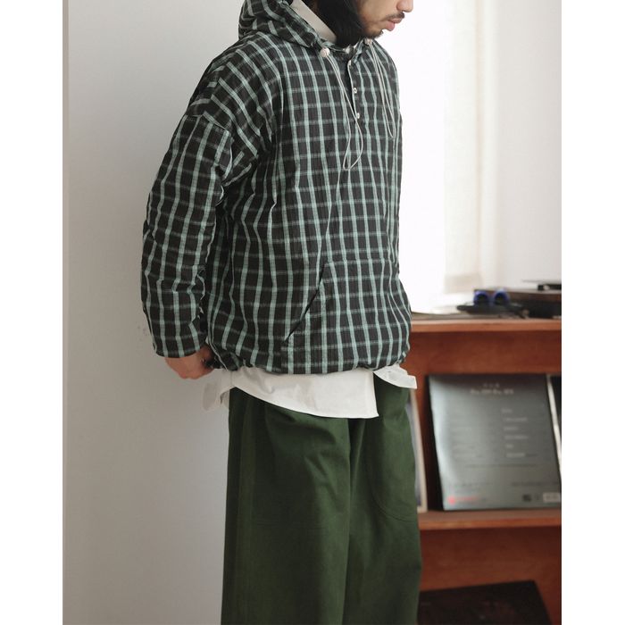 チェック柄 プルオーバー フーディ　M10373