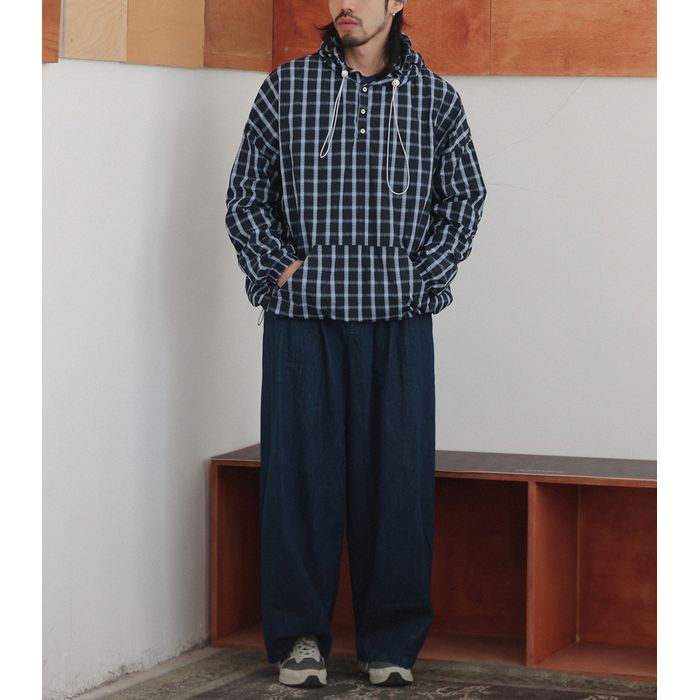 チェック柄 プルオーバー フーディ　M10373