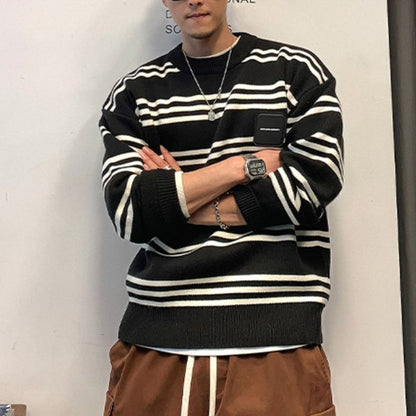 ロゴラベル ボーダーニット　M10521