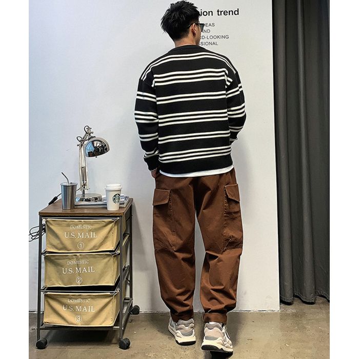 ロゴラベル ボーダーニット　M10521