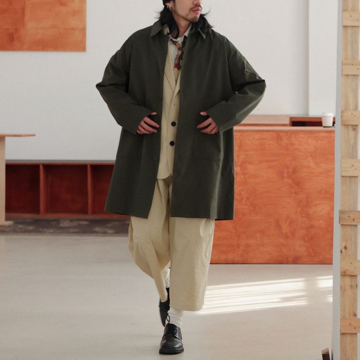 ミディアム丈ステンカラーコート　M10337