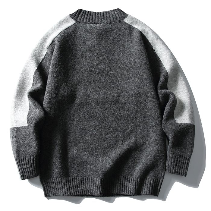 バイカラー クルーネックニット　M10594