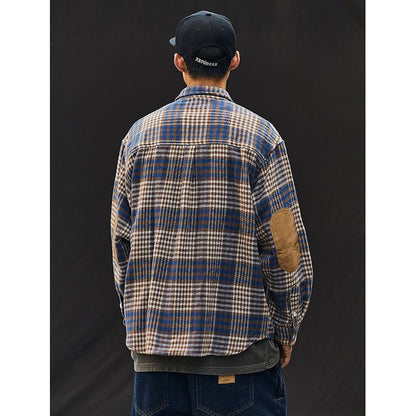 エルボーパッチ チェック柄 シャツ　M10111
