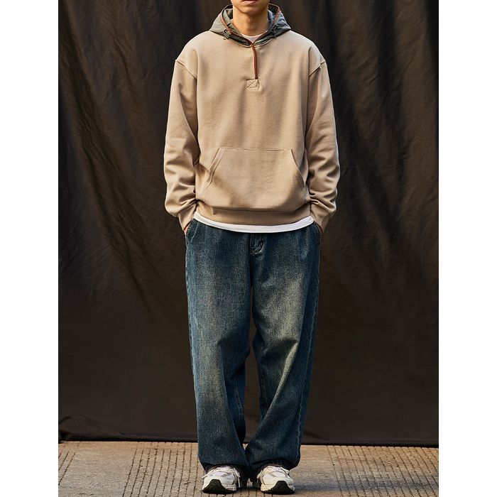 コントラストフード パーカー　M10545