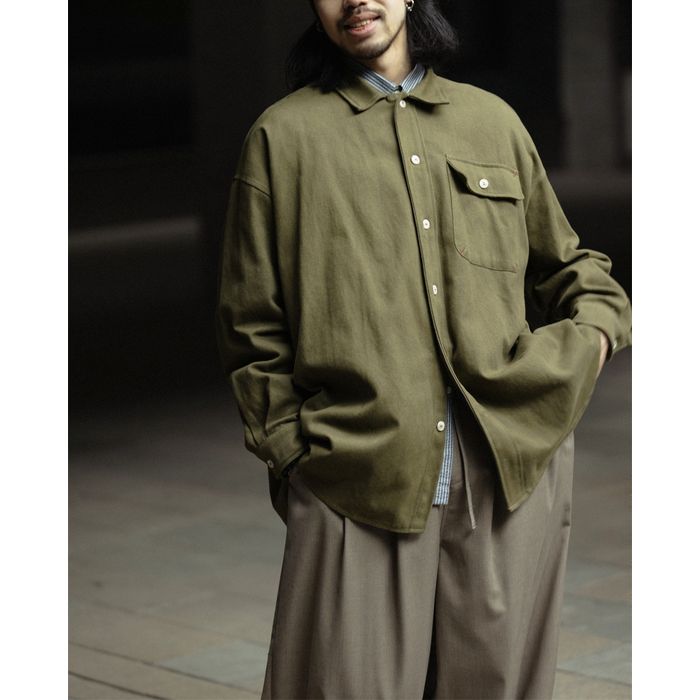 ステッチポケット 長袖シャツ　M10375