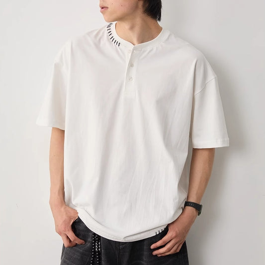 ステッチ ヘンリーネックTシャツ　M10314