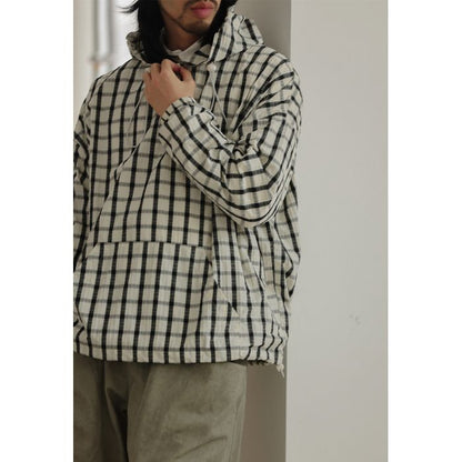 チェック柄 プルオーバー フーディ　M10373