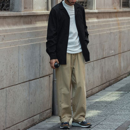 オープンカラー 長袖シャツ　M10371