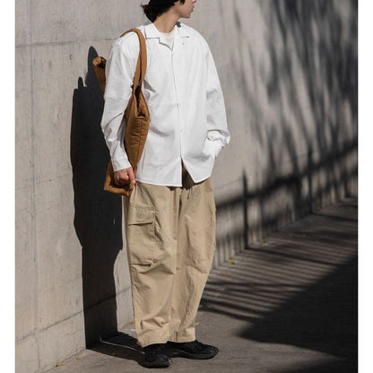 オープンカラー 長袖シャツ　M10371