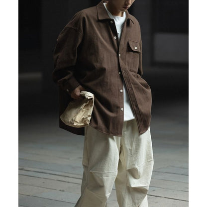 ステッチポケット 長袖シャツ　M10375