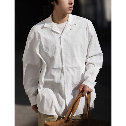 オープンカラー 長袖シャツ　M10371