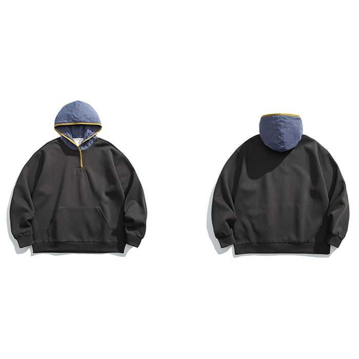 コントラストフード パーカー　M10545