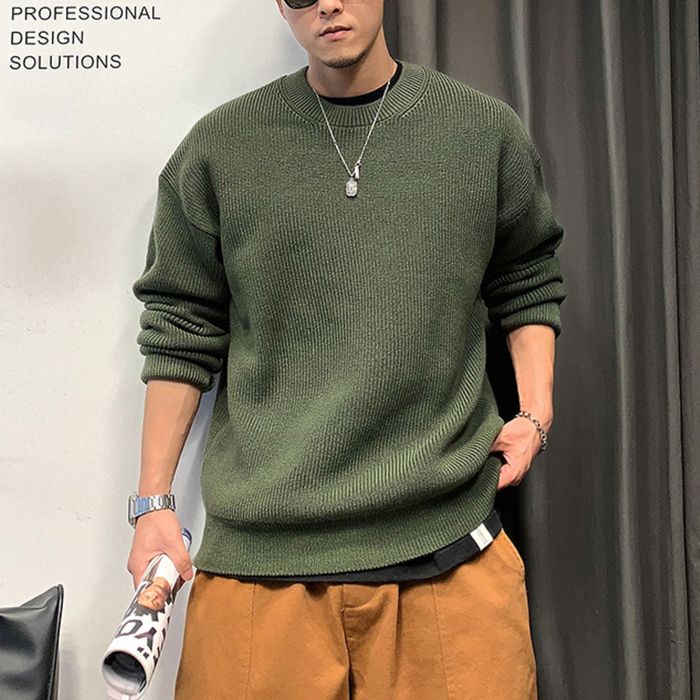 ドロップショルダー クルーネックニット　M10539