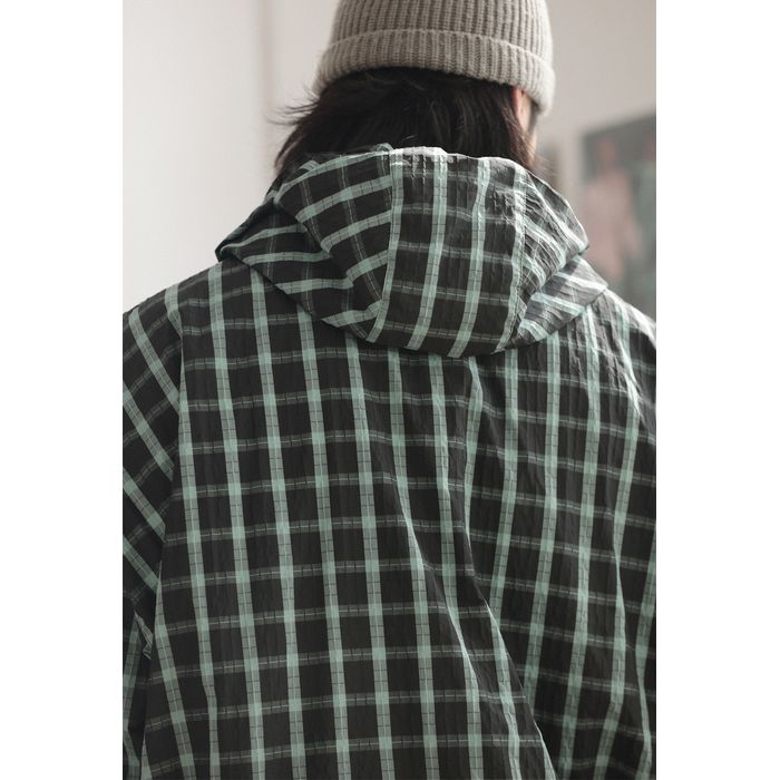 チェック柄 プルオーバー フーディ　M10373