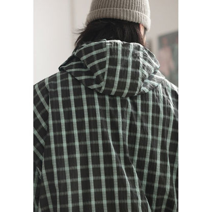 チェック柄 プルオーバー フーディ　M10373