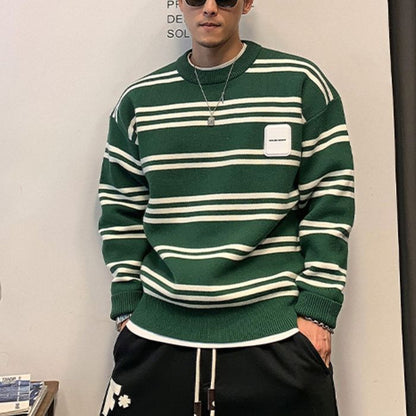 ロゴラベル ボーダーニット　M10521