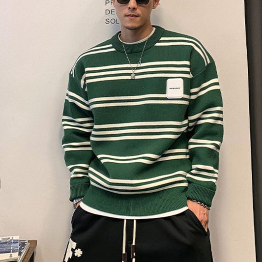 ロゴラベル ボーダーニット　M10521