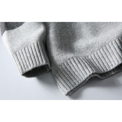 バイカラー クルーネックニット　M10594