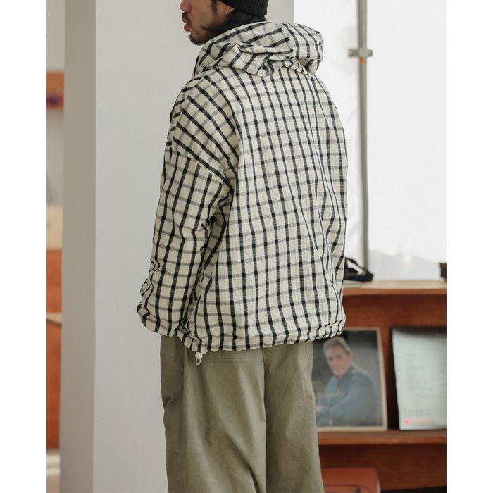 チェック柄 プルオーバー フーディ　M10373