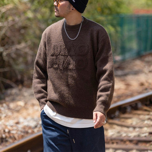 フロントロゴ クルーネックニット　M10634