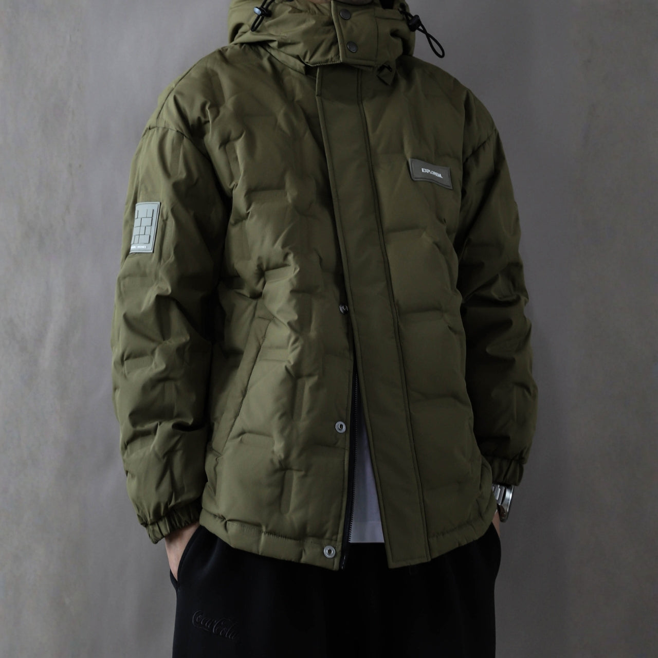 スクエアキルティング フード付ジャケット　M10627