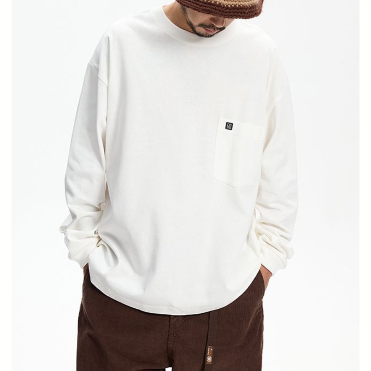 胸ポケット 長袖Tシャツ　M10582