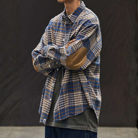 エルボーパッチ チェック柄 シャツ　M10111