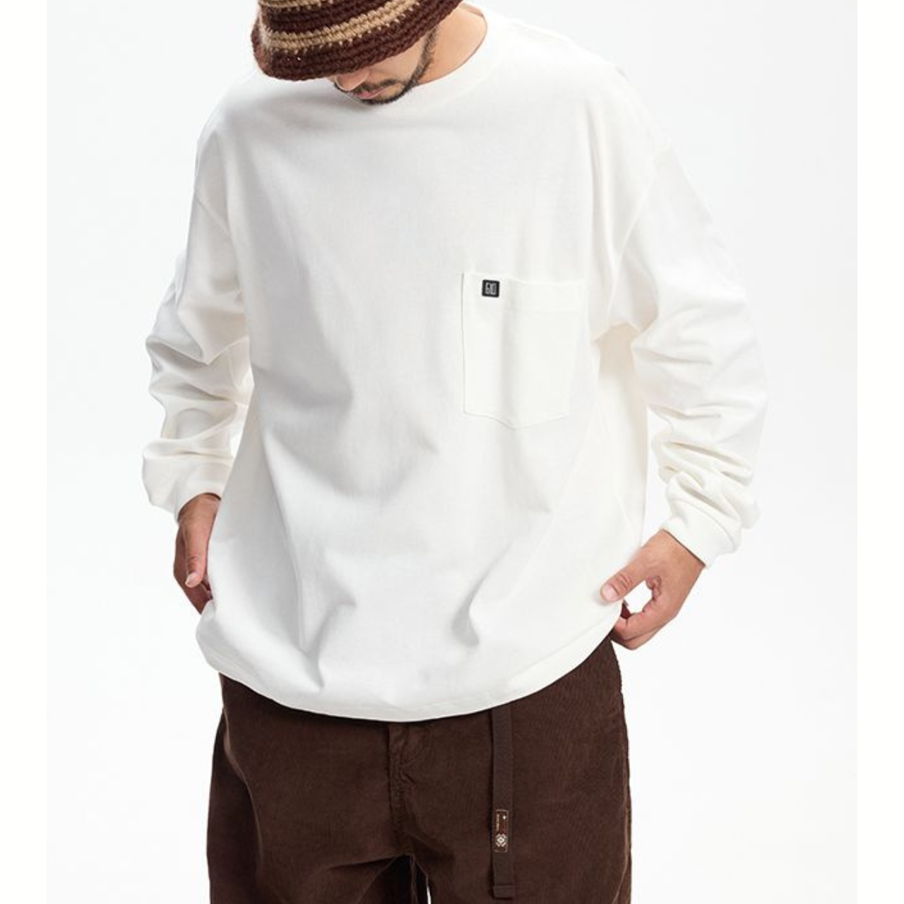 胸ポケット 長袖Tシャツ　M10582