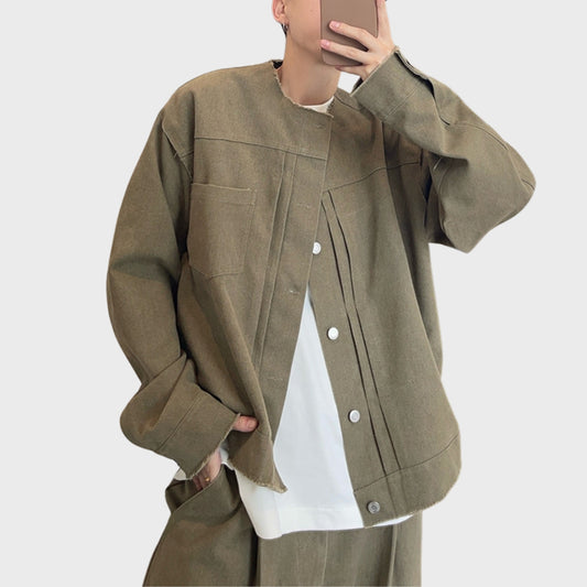 アシンメトリーデザイン ノーカラージャケット M10585