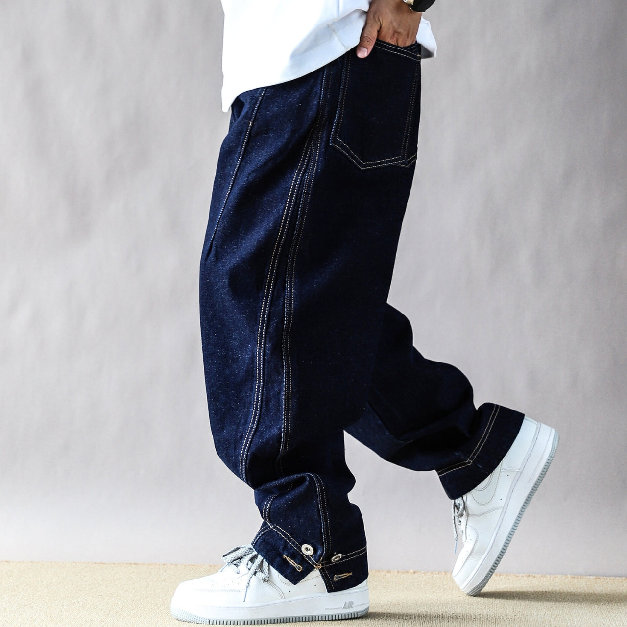 ボタンヘム デニムパンツ M10484