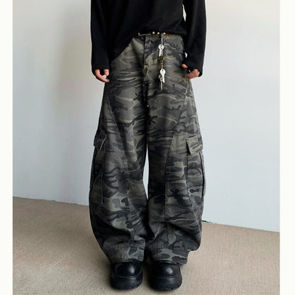 カモフラージュ柄 カーゴパンツ M10488