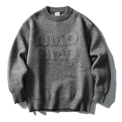 フロントロゴ クルーネックニット　M10634