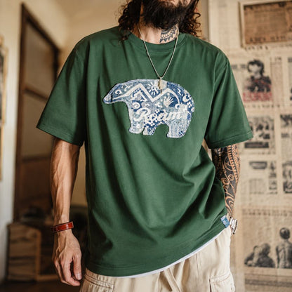 バンダナ柄パッチ Tシャツ　M10793