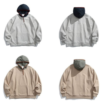 コントラストフード パーカー　M10545