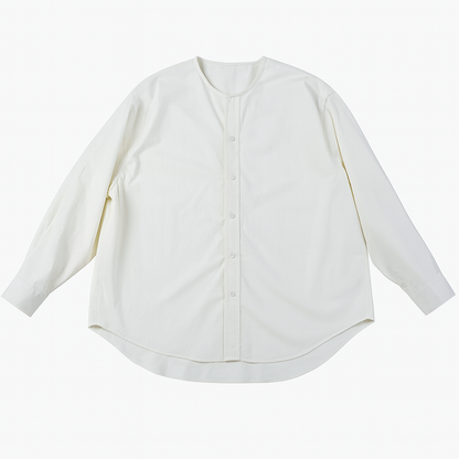 ラウンドネック ノーカラーシャツ　M10369