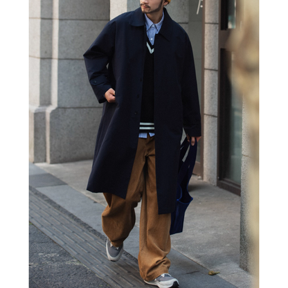 ロング丈ステンカラーコート　M10365